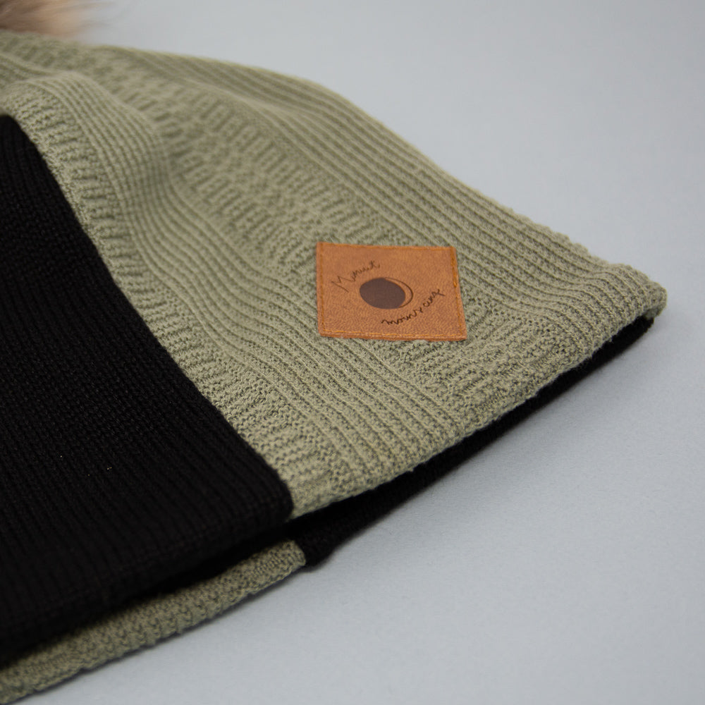 Tuque doublée de polar surcyclée - Avec pompon