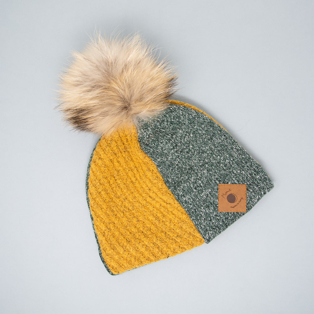Tuque doublée de polar surcyclée - Avec pompon