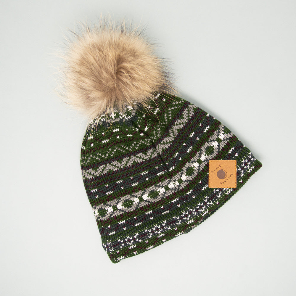 Tuque doublée de polar surcyclée - Avec pompon