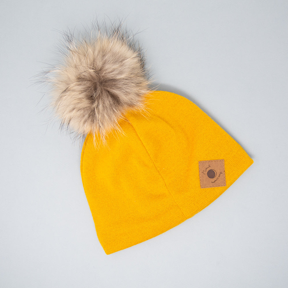 Tuque doublée de polar surcyclée - Avec pompon