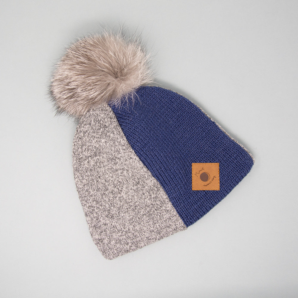 Tuque doublée de polar surcyclée - Avec pompon