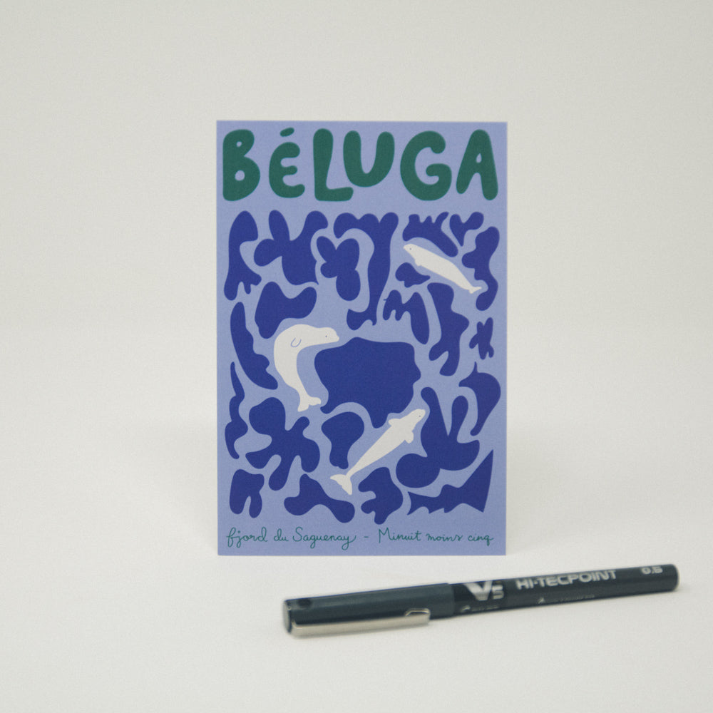 Carte postale illustrée - Béluga