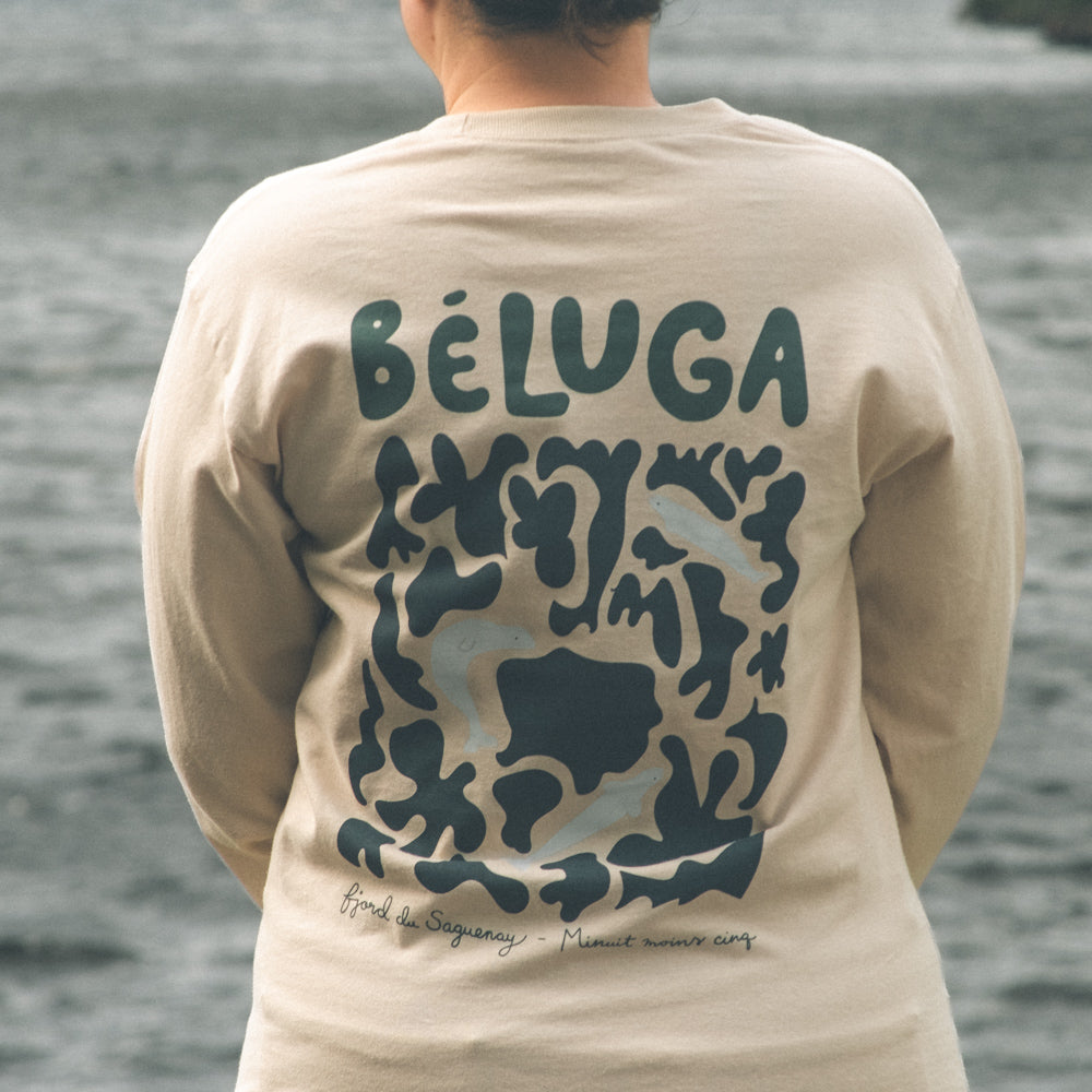 T-shirt manches longues imprimé Béluga - Unisexe