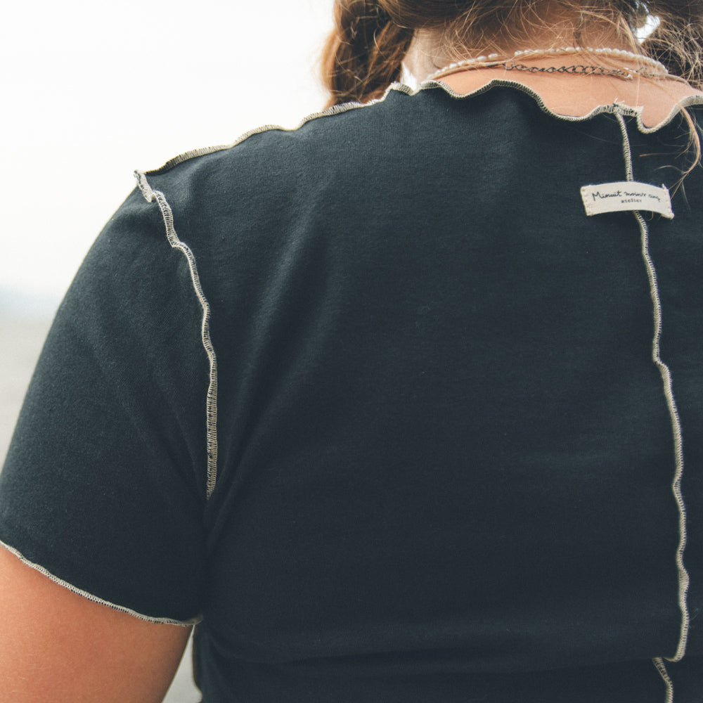 T-shirt surcyclé à frisons
