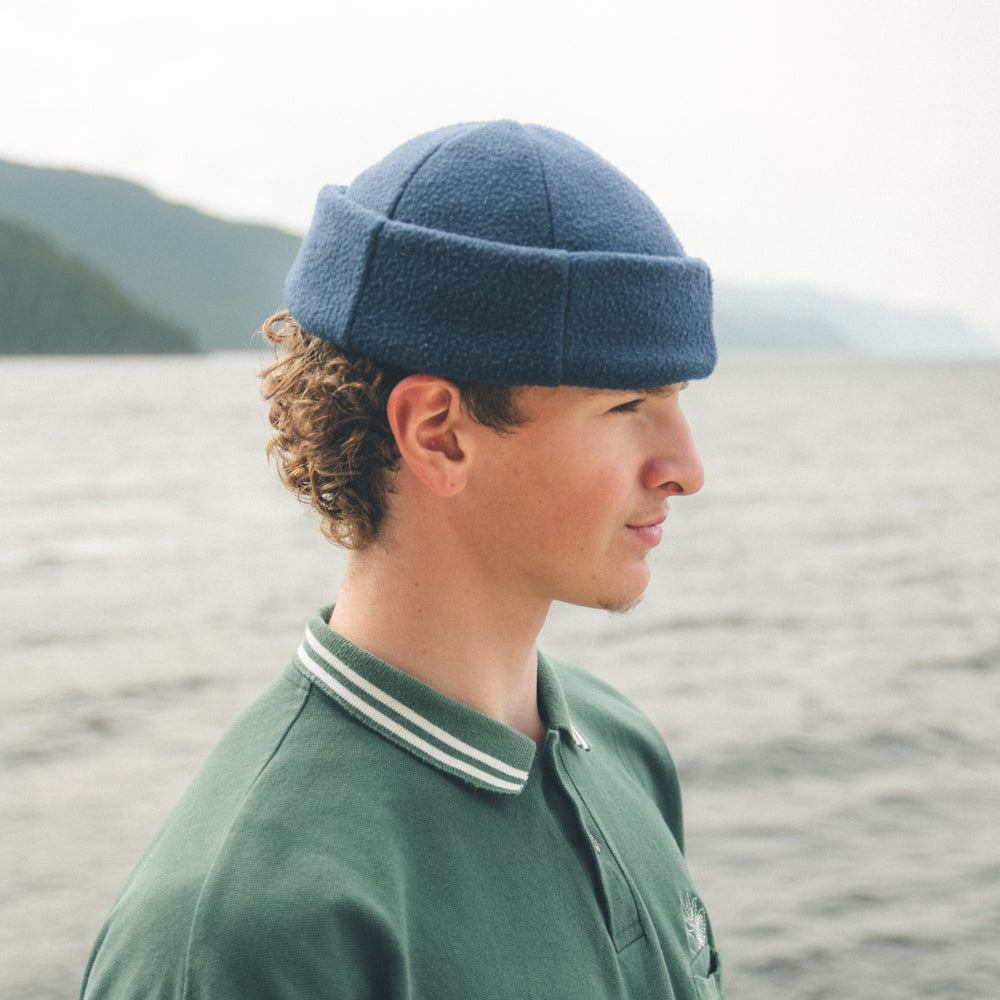 Tuque roulée en polaire surcyclée - Courte