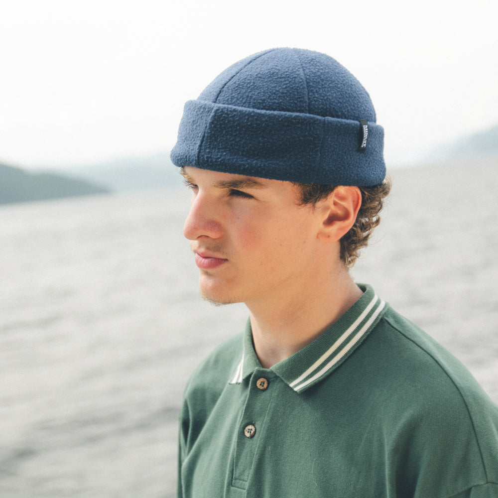 Tuque roulée en polaire surcyclée - Courte