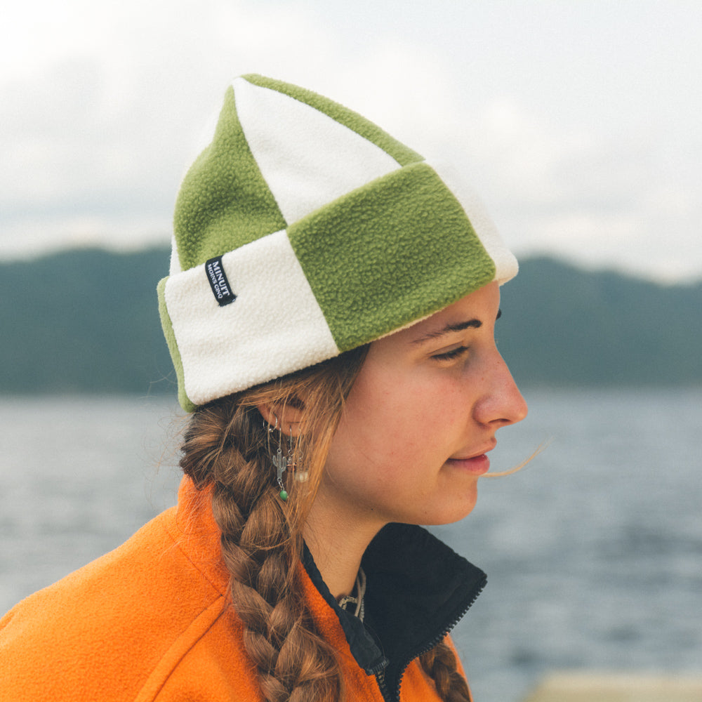 Tuque roulée en polaire surcyclée - Longue
