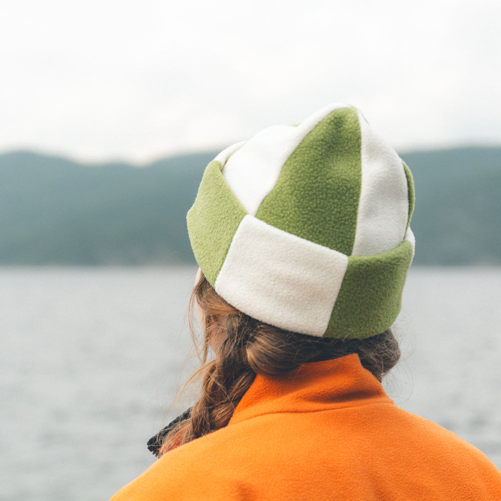 Tuque roulée en polaire surcyclée - Longue