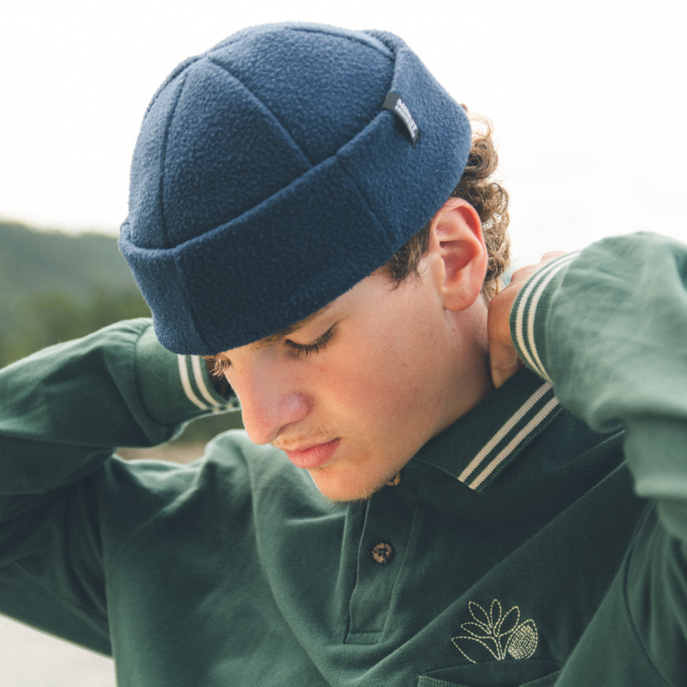Tuque roulée en polaire surcyclée - Courte