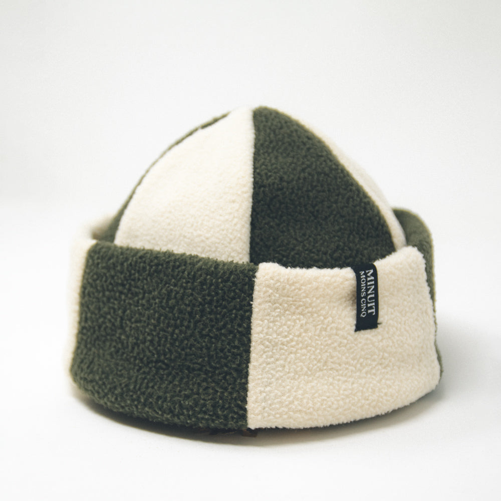 Tuque roulée en polaire surcyclée - Courte