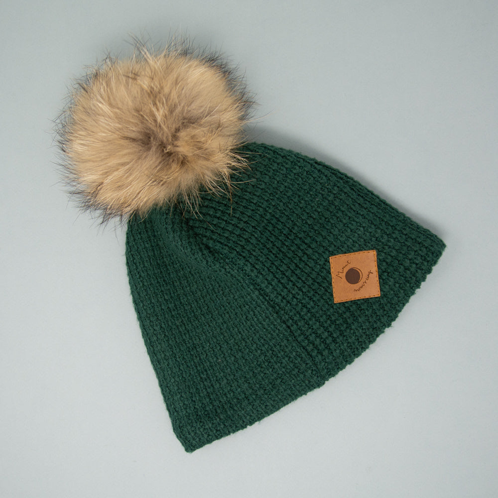 Tuque doublée de polar surcyclée - Avec pompon