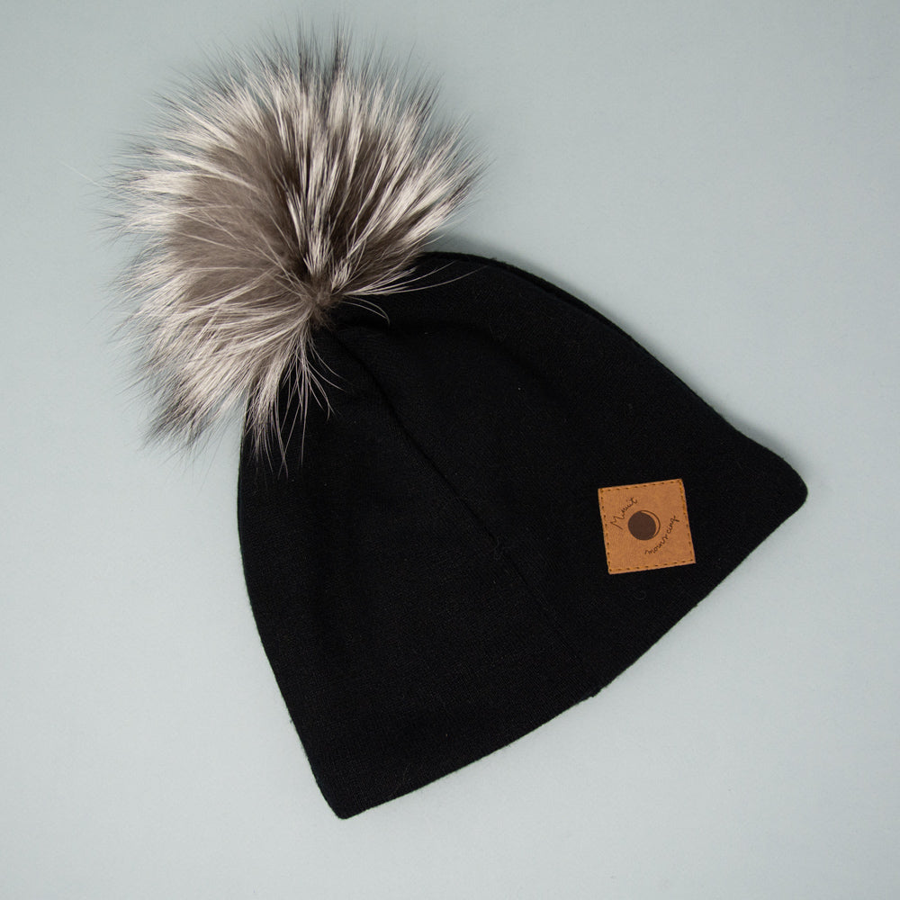 Tuque doublée de polar surcyclée - Avec pompon