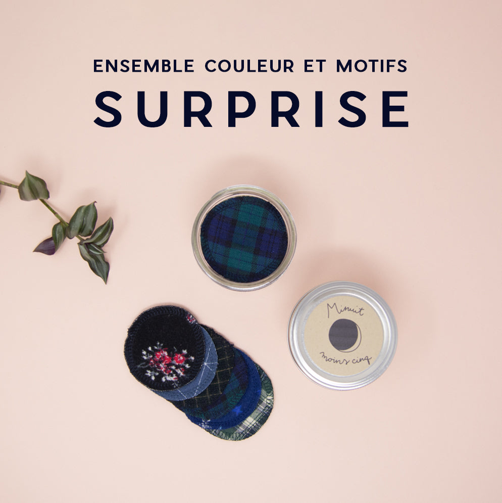 Cotons démaquillants surcyclés lavables - Ensemble de 25 dans un pot masson - Couleurs surprises