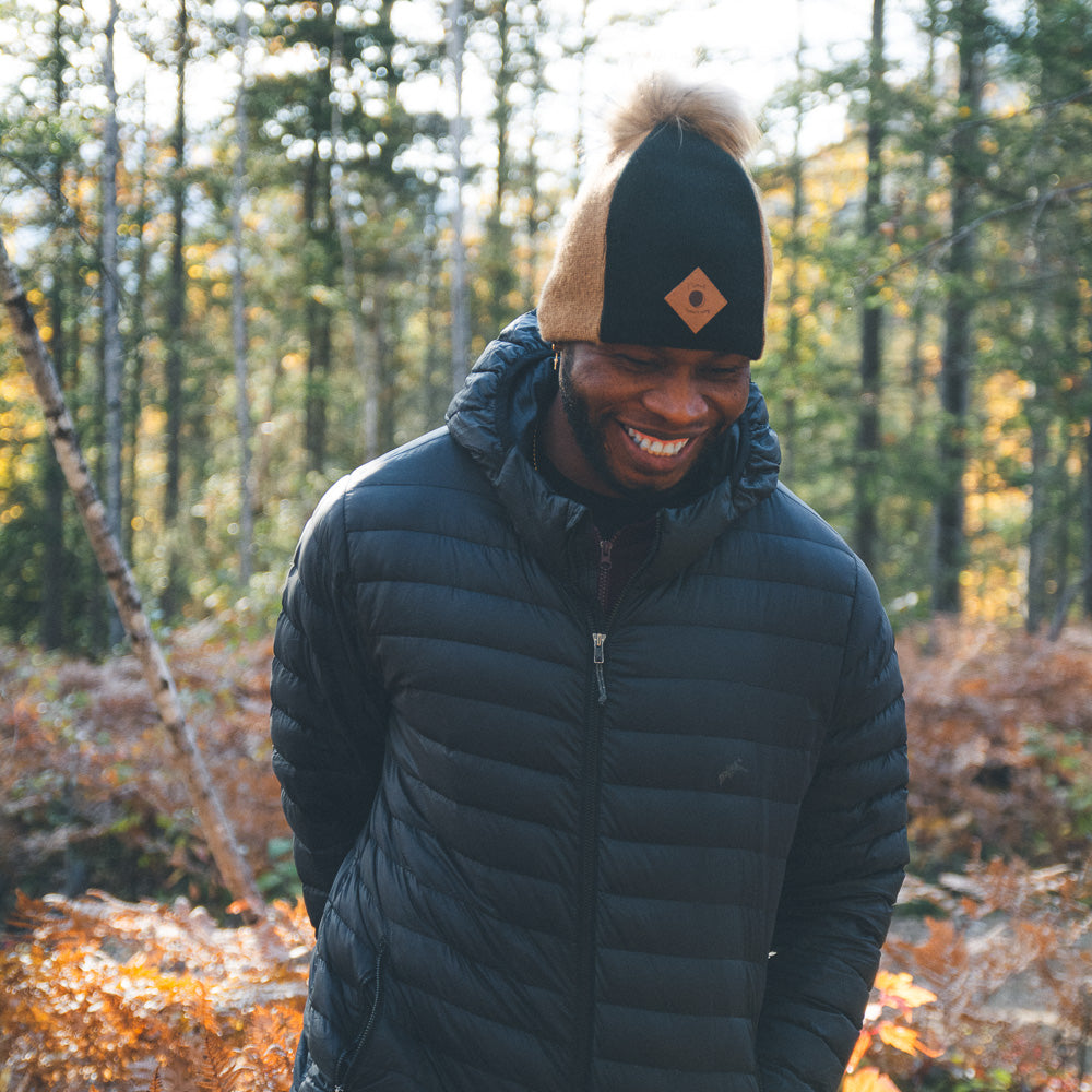 Tuque doublée de polar surcyclée - Avec pompon