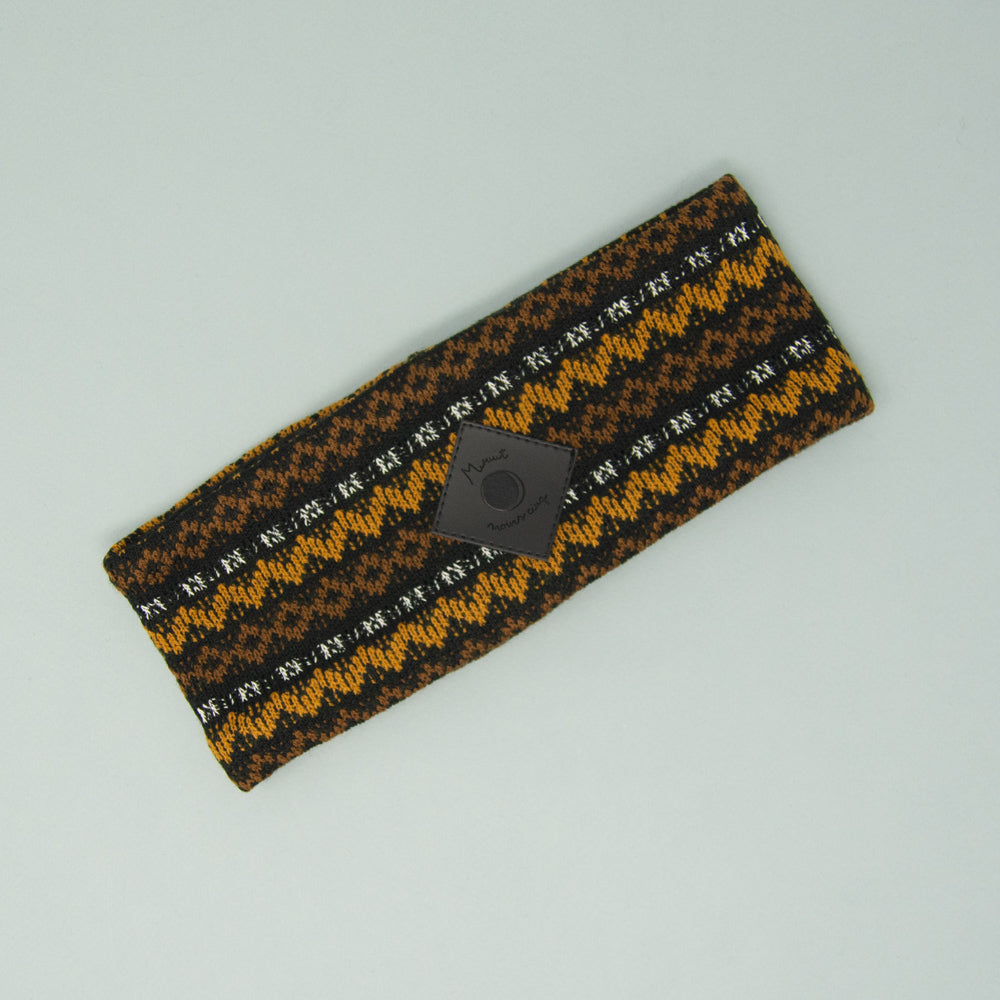 Bandeau Ski de fond tan, moutarde et noir